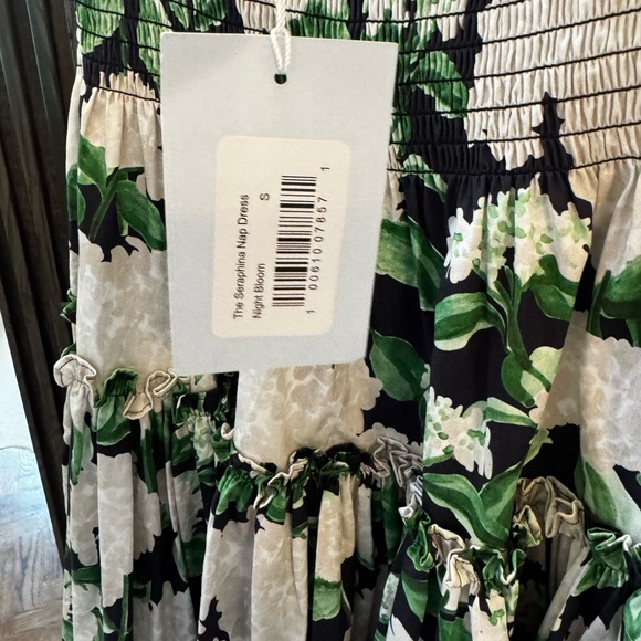 Hill House Home Floral Green and White Night Bloom Midi Dress BNWT - Picture 3 of 3